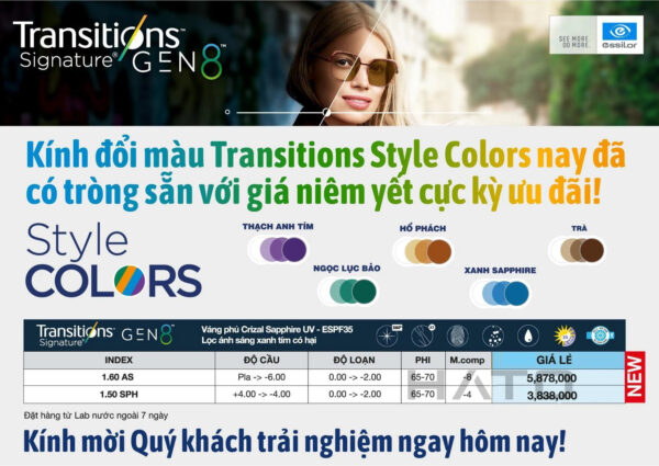 Essilor Crizal Transitions Signature Gen 8