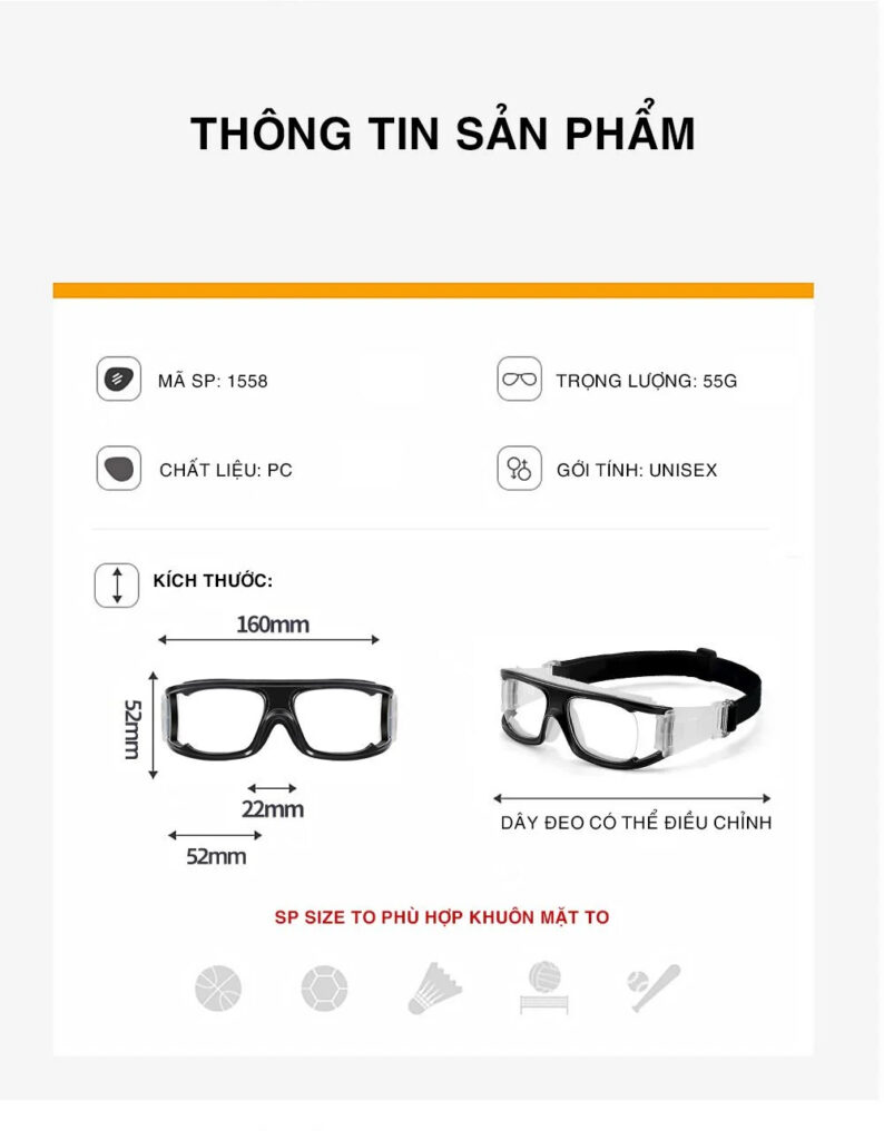 Top 5 Mẫu Kính Thể Thao - Người Bạn Đồng Hành Lý Tưởng Cho Bóng Đá, Bóng Rổ, Bóng Chuyền 39 CL 1558