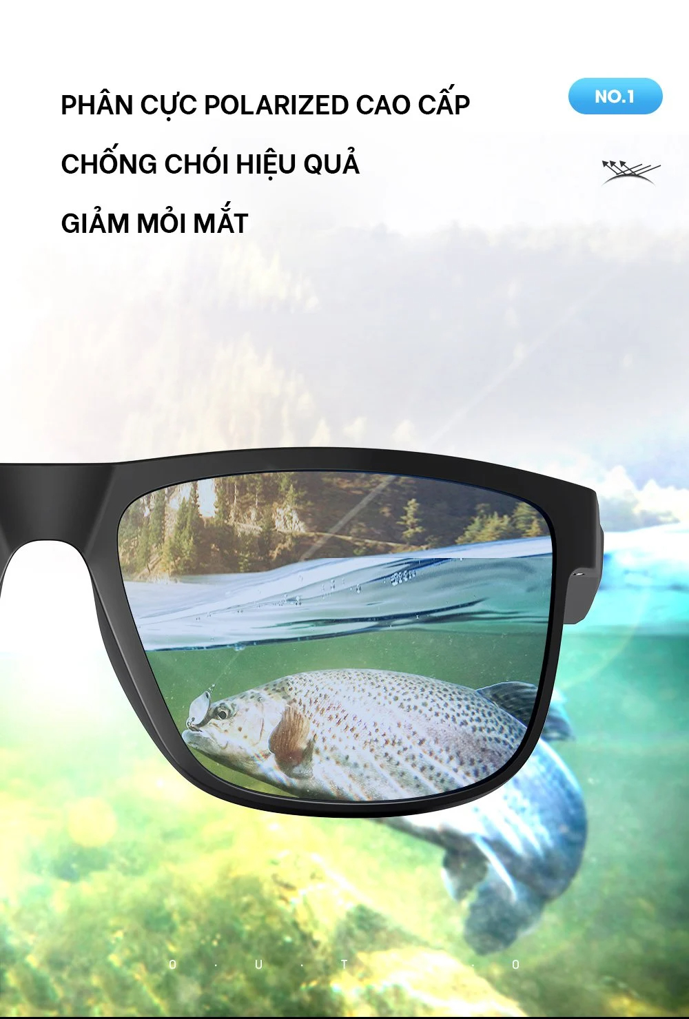Kính Mát Thể Thao Polarized Phân Cực Outdo GT60010 21 Outdo GT60010