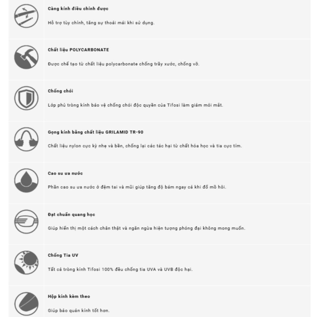 kinh the thao Tifosi Vogel SL