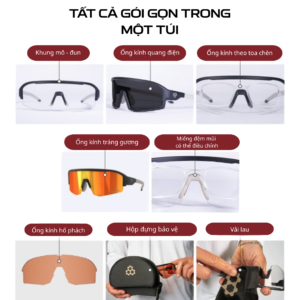 Kính Thể Thao Pickleball CRBN Pivot – Hỗ Trợ Lắp Cận Thị, Chính Hãng