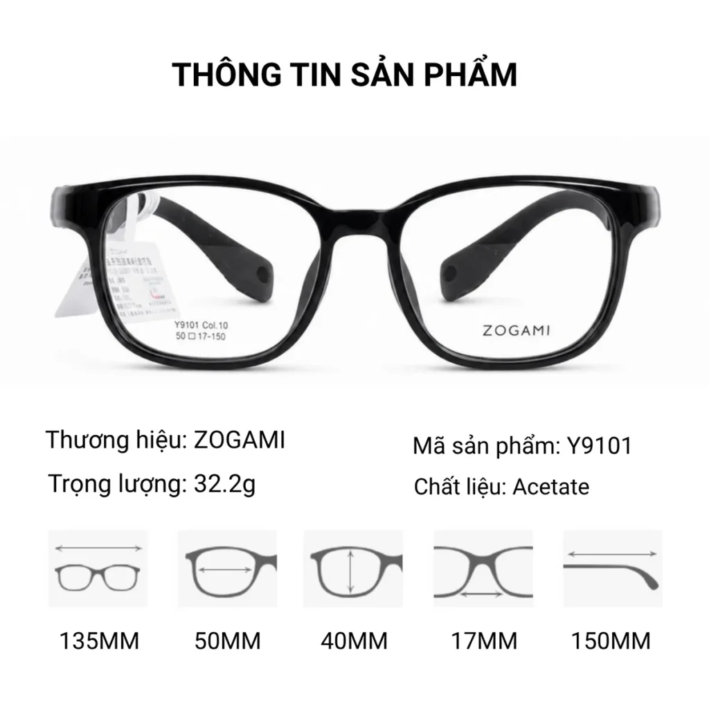 Gọng Kính Thể Thao Zogami Y9101 – Có Dây, Lắp Được Độ Cận, Chính Hãng